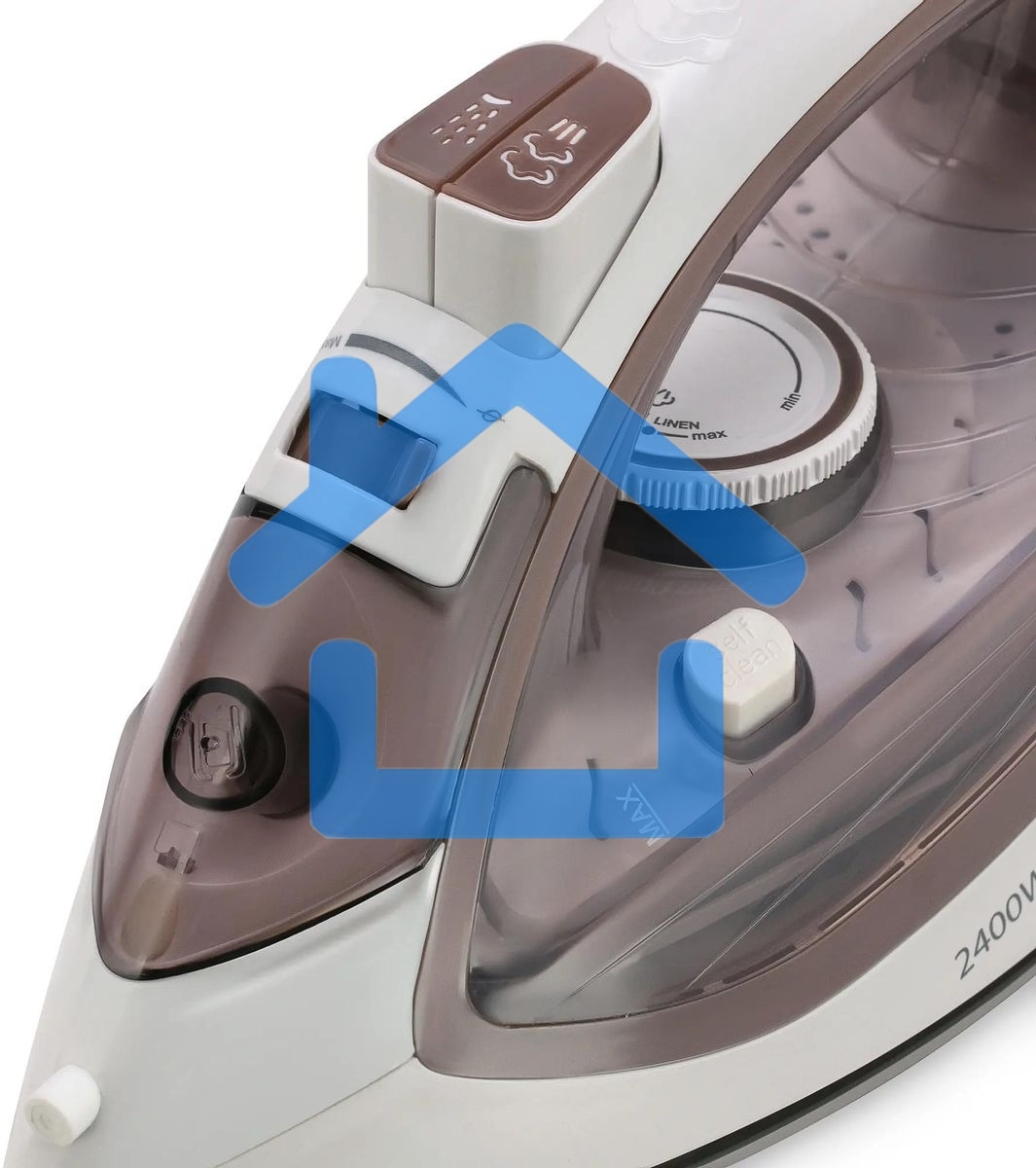 Утюг Maxwell MW-3047, 2400Вт, белый/коричневый