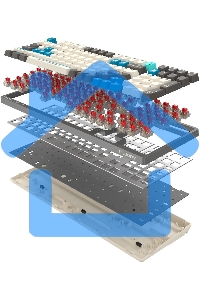 Клавиатура A4Tech Bloody S98 Pixels Blue проводная USB серый/бежевый