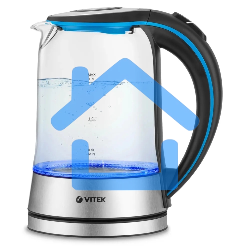 Чайник электрический Vitek VT-7028 1.7л. 2200Вт прозрачный корпус: стекло