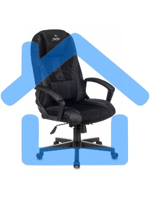 Кресло игровое Бюрократ Zombie 9 черный/серый, искусст.кожа/ткань, крестовина пластик