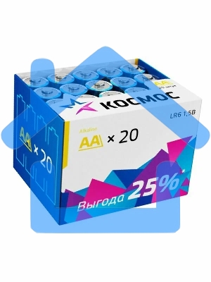 Элемент питания LR6 (AA) 1.5V Alkaline 20BOX Космос