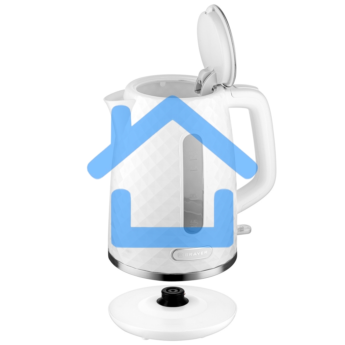 Чайник электрический BRAYER BR6104WH, белый, 1.7л, 2200 Вт