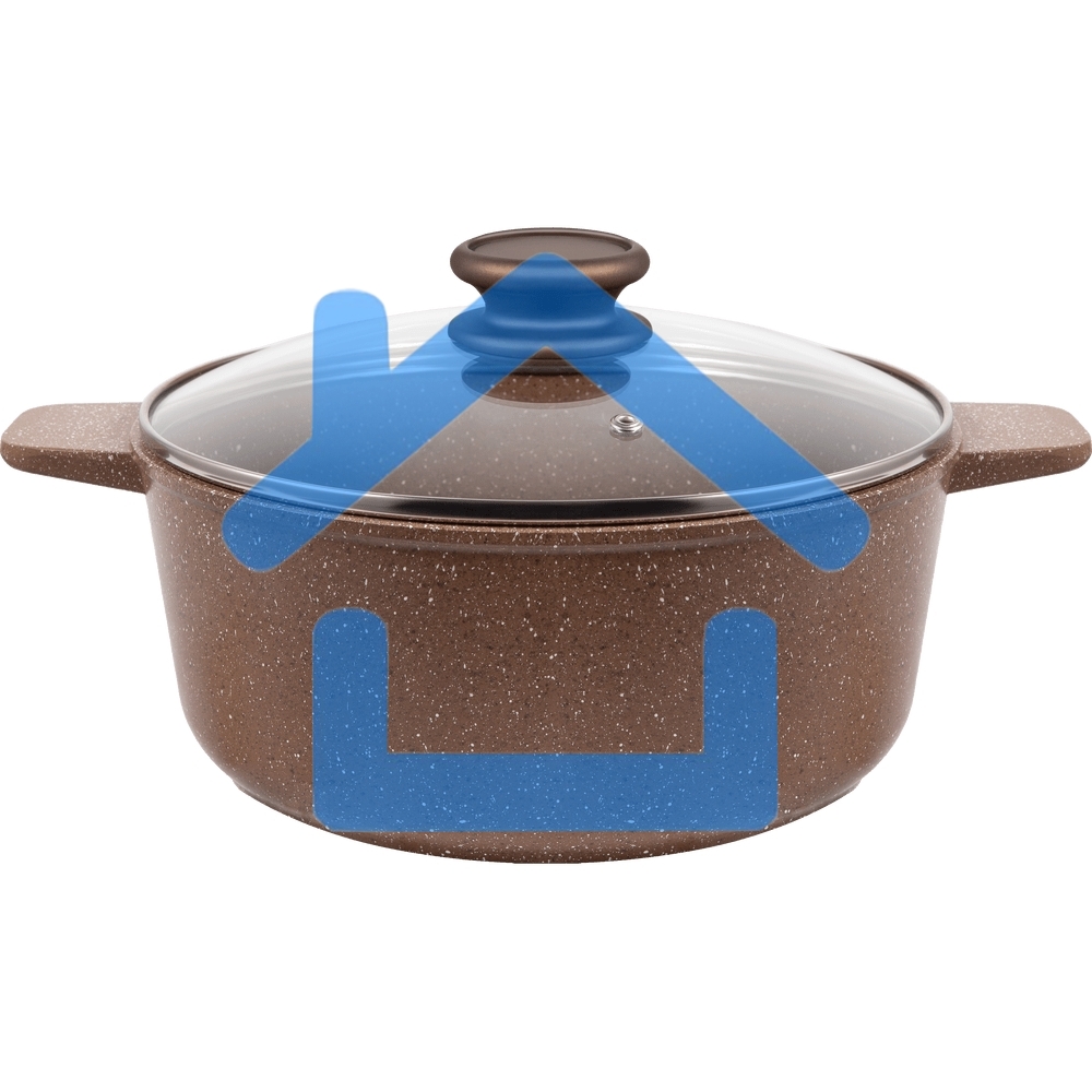 Кастрюля Maunfeld CARMEL MF24CRM01CR, 24 см, 4 л из литого алюминия со стеклянной крышкой