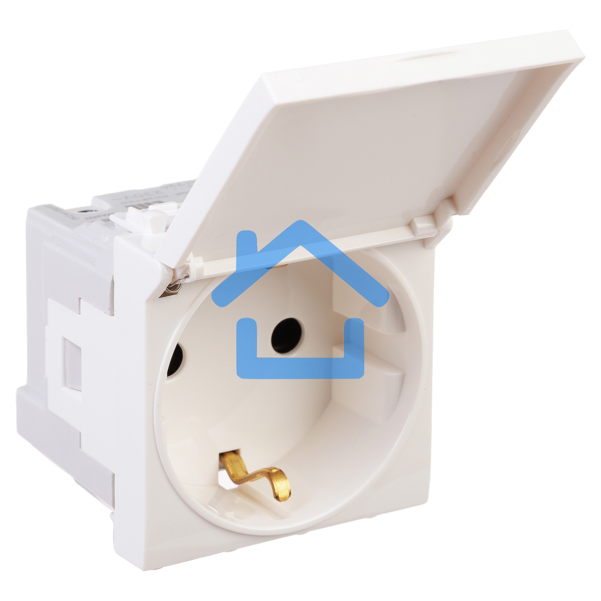 Розетка с крышкой модульная DKC 4400012 2P+E, с з/ш, 