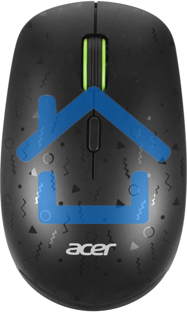 Мышь беспроводная Acer OMR307 черный, 1600 dpi, радиоканал, USB, кнопки - 4