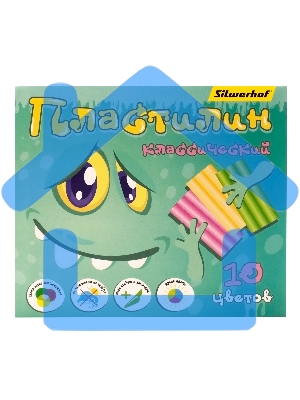 Пластилин Silwerhof Монстрики 10цв. 150гр. стек картон.кор.