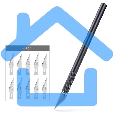 Резак-скальпель Deli 2102 10 сменных лезвия сталь пластиковая коробка