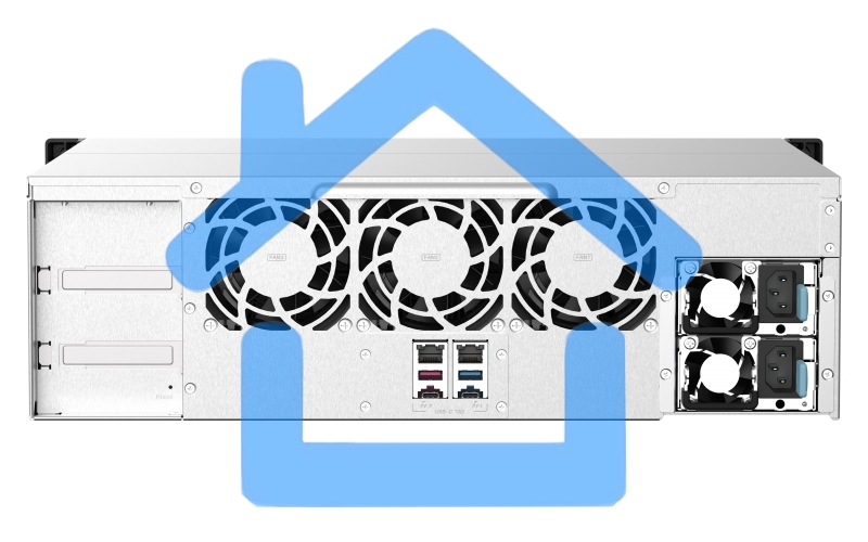 Сетевое хранилище без дисков SMB QNAP TS-1673AU-RP-16G NAS 16 HDD trays, 2x 2.5 GbE, rackmount, 2 PSU. 4-core AMD V1500B 2,2 GHz,RAM 16 Gb (1 x 16 Gb) up to 32 Gb (2 x 16 Gb). W/o rail kit RAIL-B02