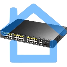 Коммутатор Cudy FS1026PS1, (L2) 24x100Мбит/с 2x1Gbит/с, 1SFP, 24PoE, 24PoE+ 300W, неуправляемый