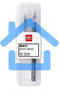 Резак-скальпель Deli 2102 10 сменных лезвия сталь пластиковая коробка