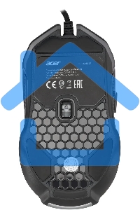 Мышь проводная Acer OMW160 черный, 6400 dpi, USB, кнопки - 8