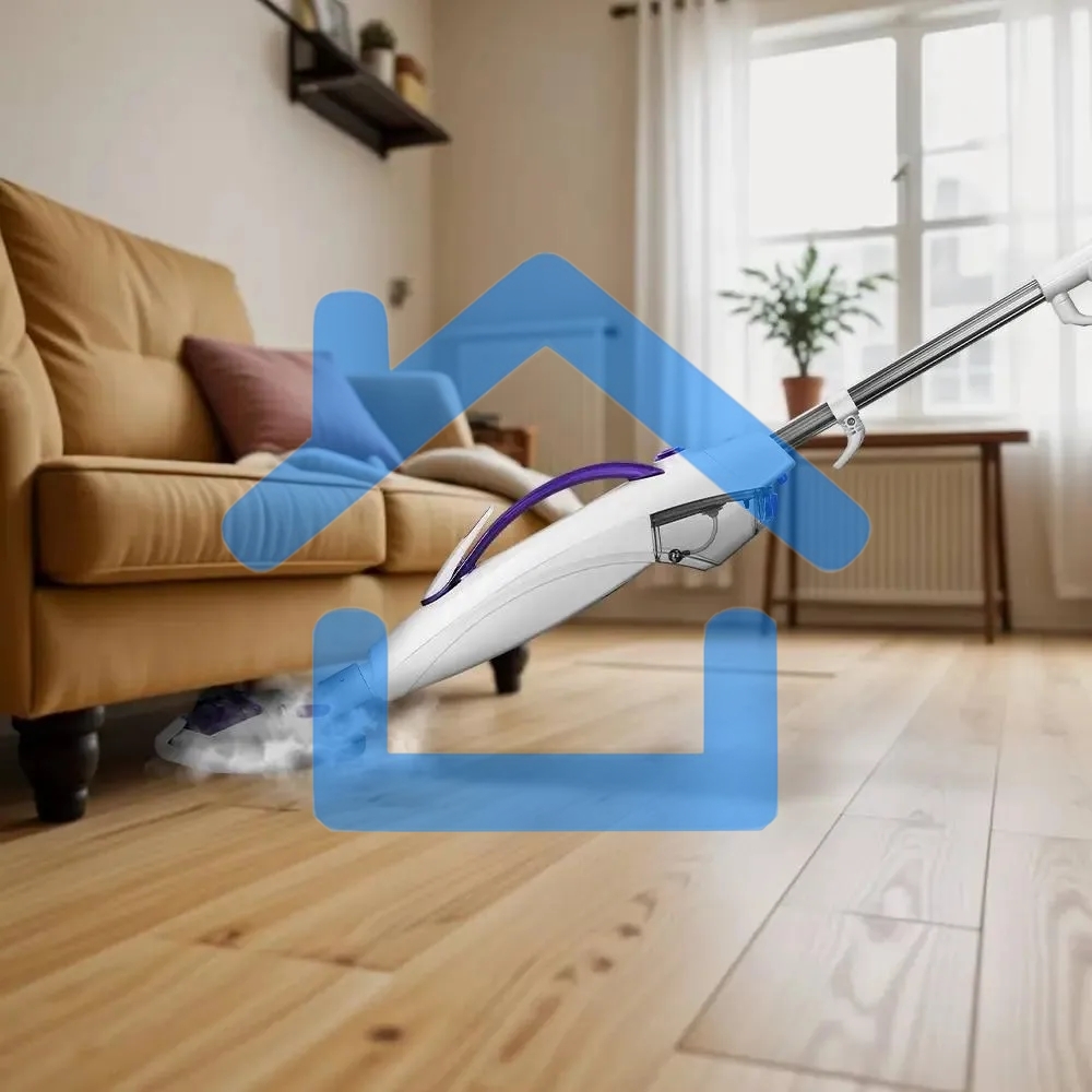 Швабра паровая Kitfort КТ-1085 1500Вт белый/фиолетовый