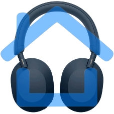 Наушники мониторные Sony WH-1000XM5, 1.2м, Buetooth, синий