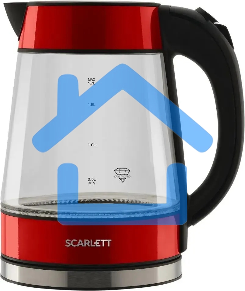 Чайник электрический Scarlett SC-EK27G79 красный, 2200 Вт, 1.7 л