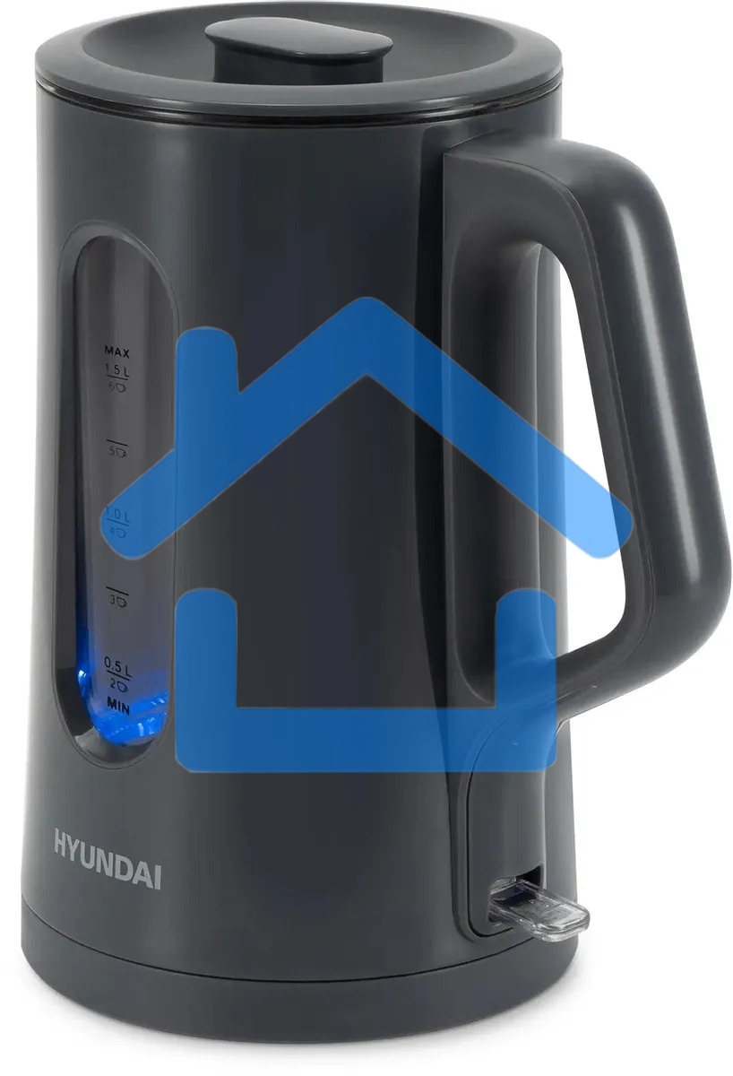Чайник электрический Hyundai HYK-G4508 1.5л. 1700Вт серый/прозрачный корпус: стекло