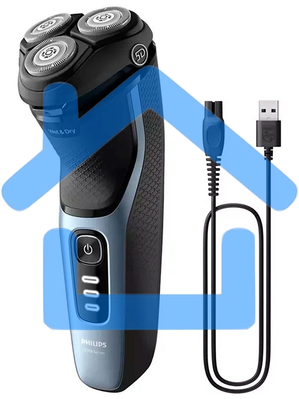 Электробритва Philips S3243/12 черный/голубой