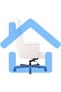 Кресло руководителя Бюрократ _DUKE белый, кожа, крестовина металл/дерево