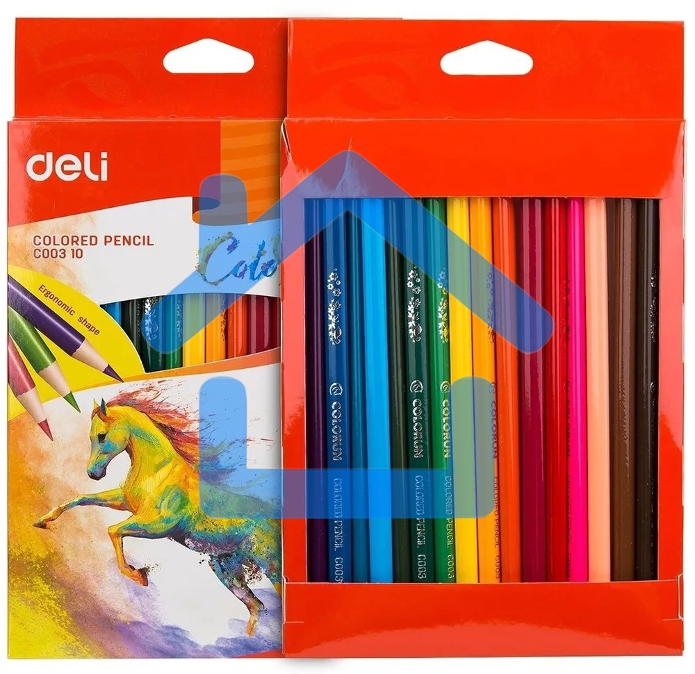 Карандаши цветные Deli EC00310 ColoRun, тополь, 18 цветов, коробка с европодвесом