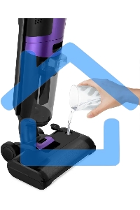 Пылесос вертикальный моющий Kitfort КТ-5176 черный/фиолетовый, питание от аккумулятора, 200 Вт, уборка влажная, пылесборник 0.75 л, работа от АКБ max 35 мин.