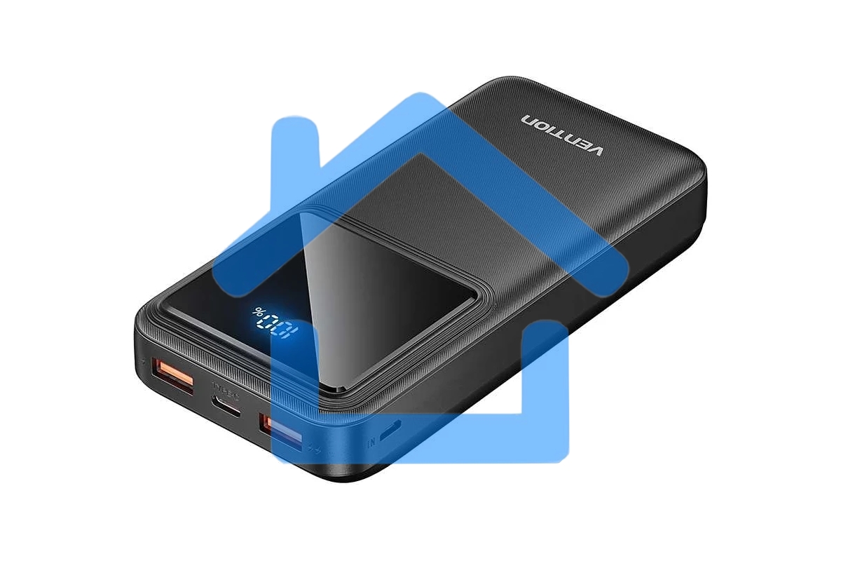 Портативный аккумулятор Vention 20000mAh(M/C-A/A)22.5W Черный с LED Дисплеем