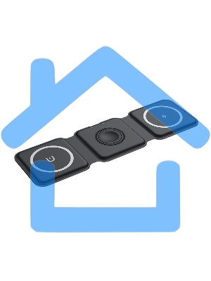 Беспроводное зарядное устройство Rexant с MagSafe 3в1, Qi, 15Вт, черный