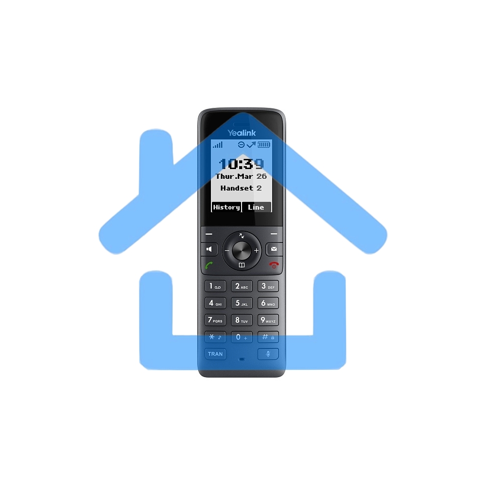 Беспроводная телефонная IP-DECT-система YEALINK W71P (база W70B+трубка W71H) до 10 SIP-аккаунтов, до 10 трубок на базу, до 20 вызовов, шт