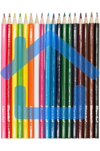 Карандаши цветные Silwerhof Монстрики 2.8мм, шестигранный профиль, дерево, ассорти, 18 цветов, коробка с европодвесом