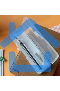 Резак-скальпель Deli 2102 10 сменных лезвия сталь пластиковая коробка