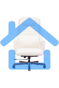 Кресло руководителя Бюрократ _DUKE белый, кожа, крестовина металл/дерево