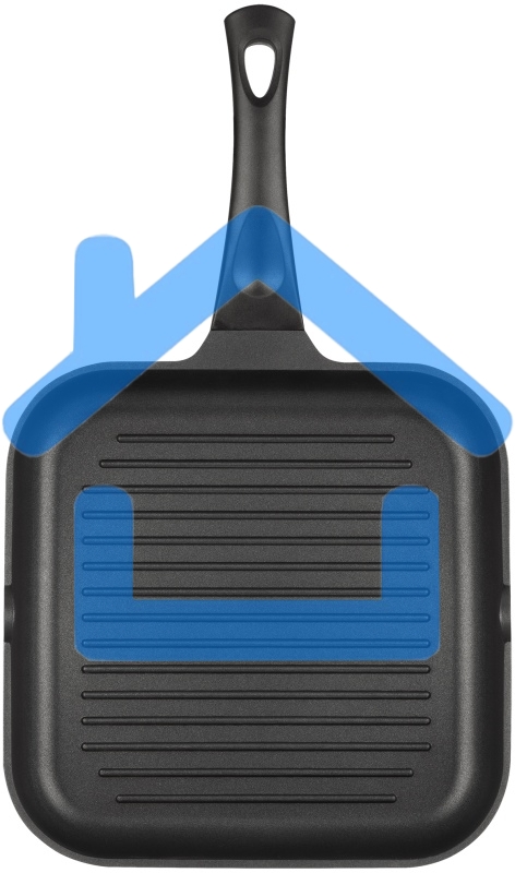 Сковорода-гриль Rondell Schwarz RDA-1683 квадратная 28см покрытие: Xylan Plus ручка несъемная (без крышки) черный