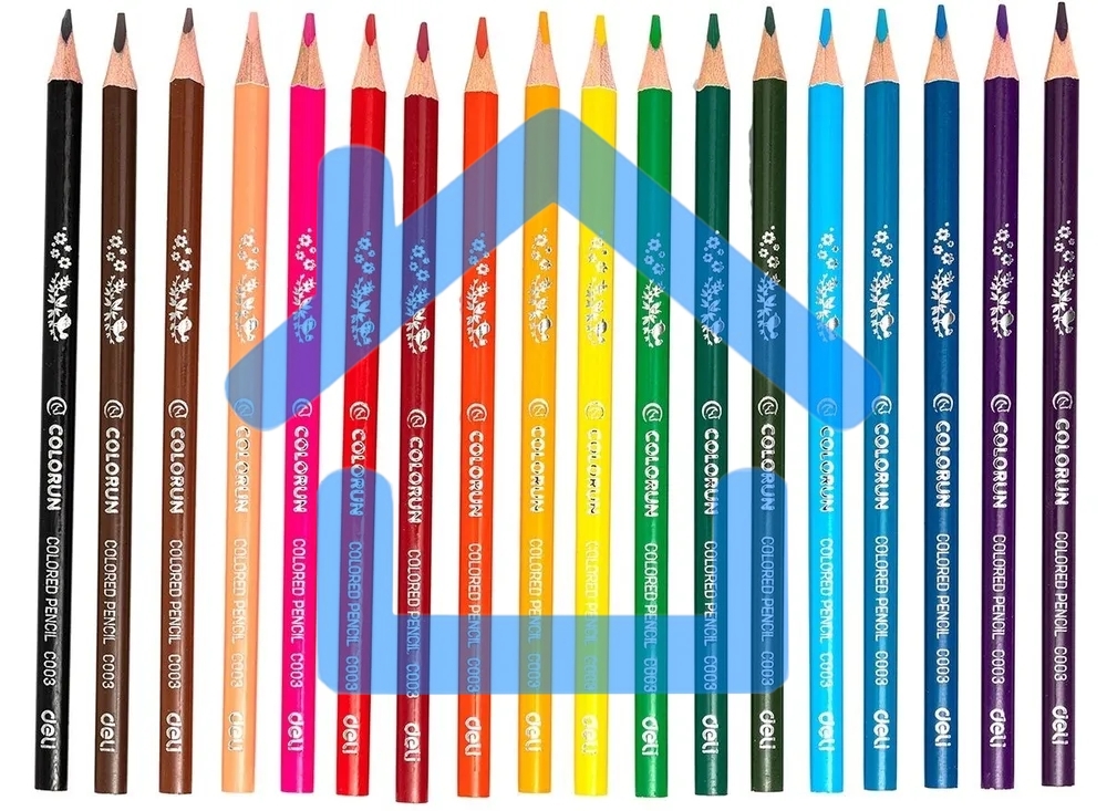 Карандаши цветные Deli EC00310 ColoRun, тополь, 18 цветов, коробка с европодвесом