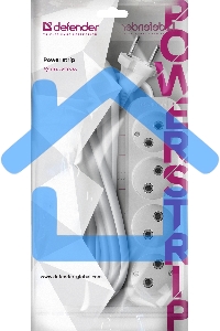 Удлинитель без заземления Defender B240 10 А, 5 м, без заземления