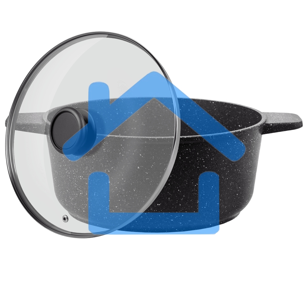 Кастрюля Maunfeld GALAXITE MF24GLX01CR 24 см, 4 л из литого алюминия со стеклянной крышкой