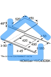 Электрическая варочная панель HOMSair HVC43DBK Hi-Light, независимая, черный