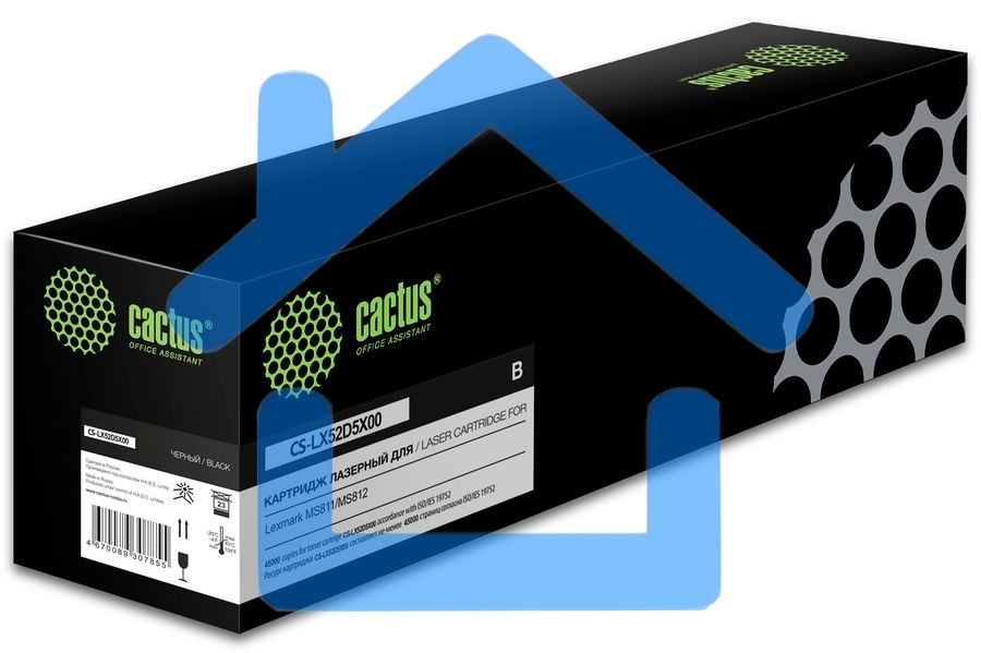 Картридж лазерный Cactus CS-LX52D5X00 (52D5X00) черный (45000 стр.) для Lexmark MS811/MS812