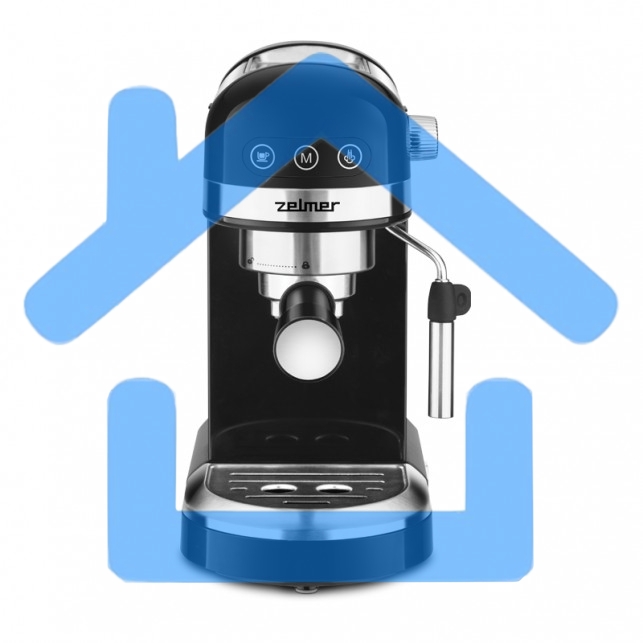 Кофеварка рожковая Zelmer EXPRESSO ZCM7295 черный, исп. кофе - молотый/чалды, 1.4 л, 1350 Вт, 20 Бар.