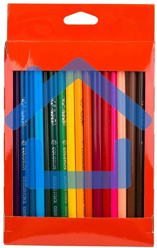 Карандаши цветные Deli EC00310 ColoRun, тополь, 18 цветов, коробка с европодвесом