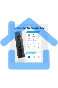 Концентратор Vention OTG USB 3.0 на 7 портов черный