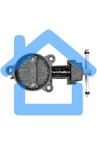 Тиски слесарные Denzel BVH-100 100 мм, поворотные, стальная направляющая, с наковальней