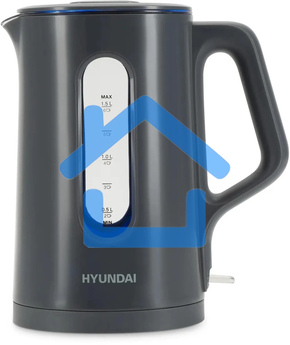 Чайник электрический Hyundai HYK-G4508 1.5л. 1700Вт серый/прозрачный корпус: стекло