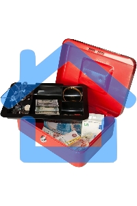 Ящик для денег Silwerhof 90x250x180 красный сталь