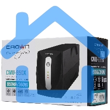Источник бесперебойного питания Crown CMU-650X (650ВА/360 Вт; 2хEURO резервным питанием и фильтрацией; 12V/7AH х 1; пластик)