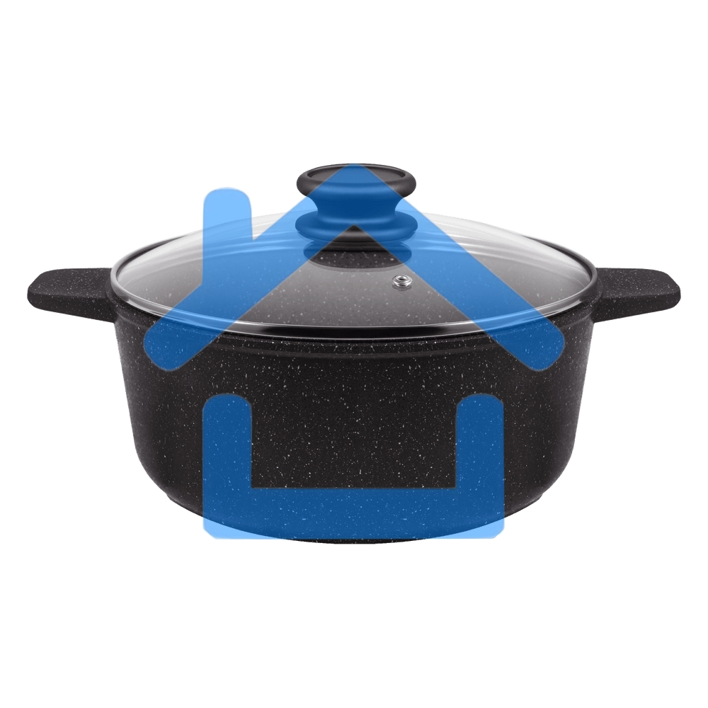 Кастрюля Maunfeld GALAXITE MF24GLX01CR 24 см, 4 л из литого алюминия со стеклянной крышкой