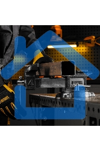 Тиски слесарные Denzel BVH-100 100 мм, поворотные, стальная направляющая, с наковальней