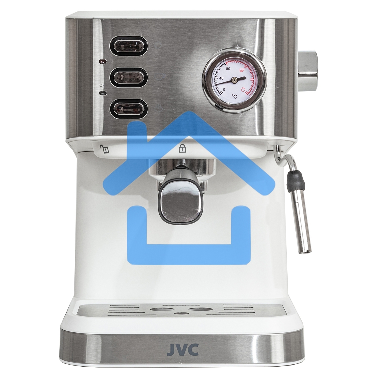 Кофеварка рожковая JVC JK-CF33 white, молотый, 1.5 л, 1050 Вт, 20 Бар