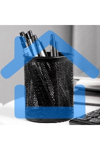 Подставка Deli E909 для письменных принадлежностей, черный, металл, сетка