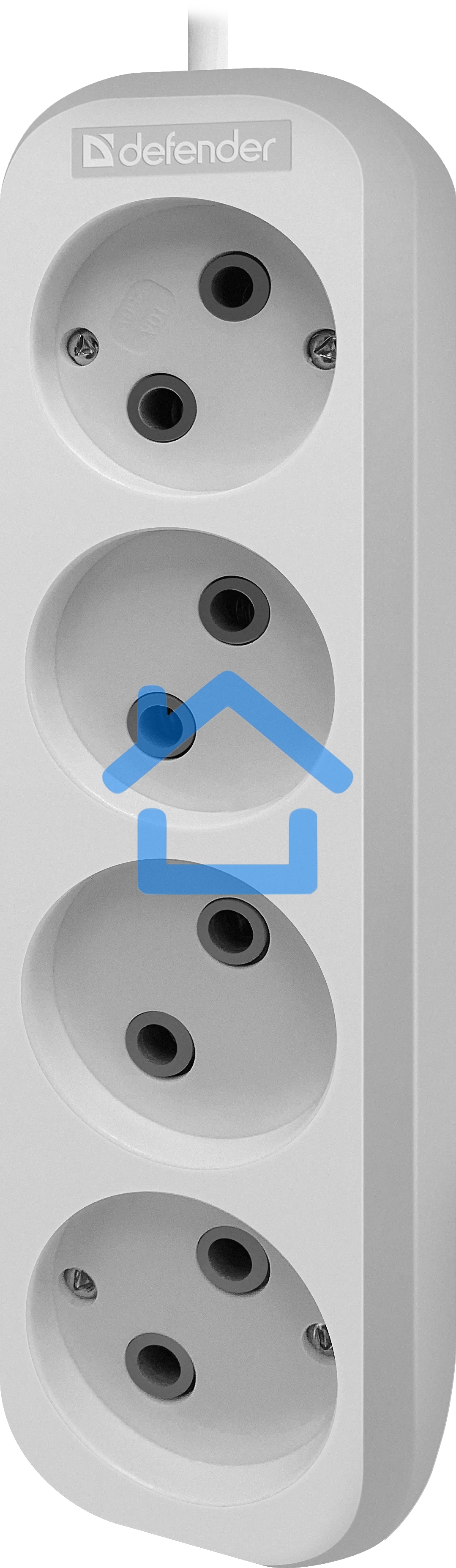 Удлинитель без заземления Defender B240 10 А, 5 м, без заземления