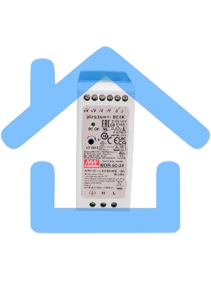 Блок питания AC-DC, 60Вт, вход 85-264V AC, 47-63Гц,120-370В DC, выход 24В,0-2,5A, рег. вых=0-+20%Uном, в кожухе на DIN-рейку