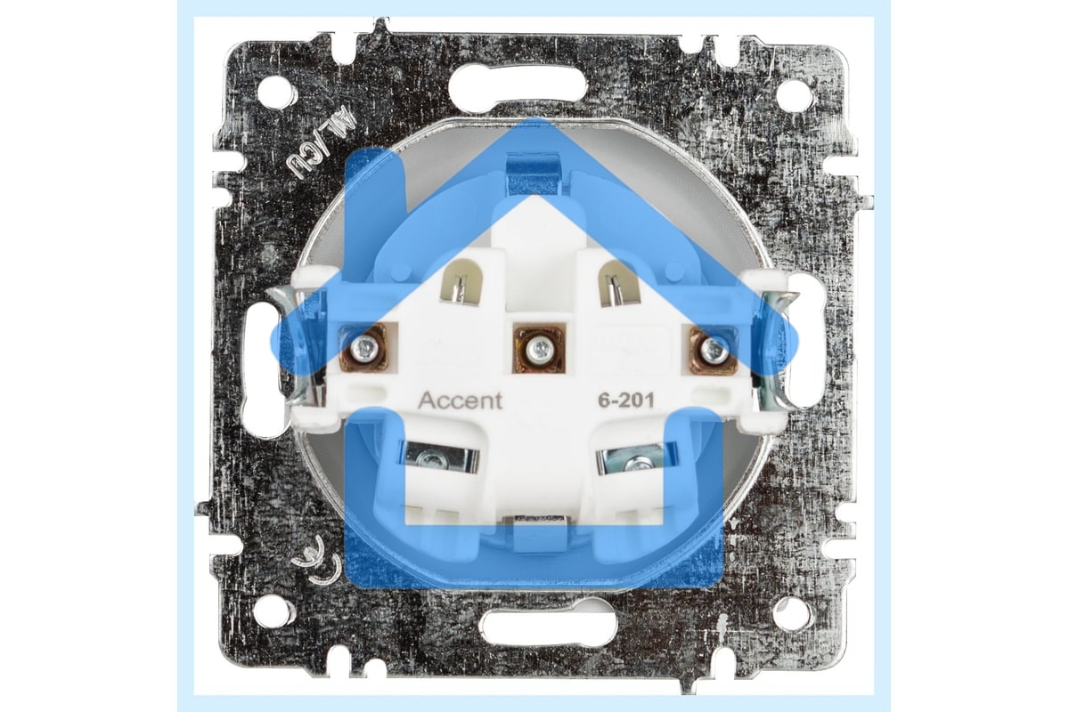 Розетка Intro Accent 6-201-01 2Р 16А-250В IP20 СУ AL/CU белый Б0063653