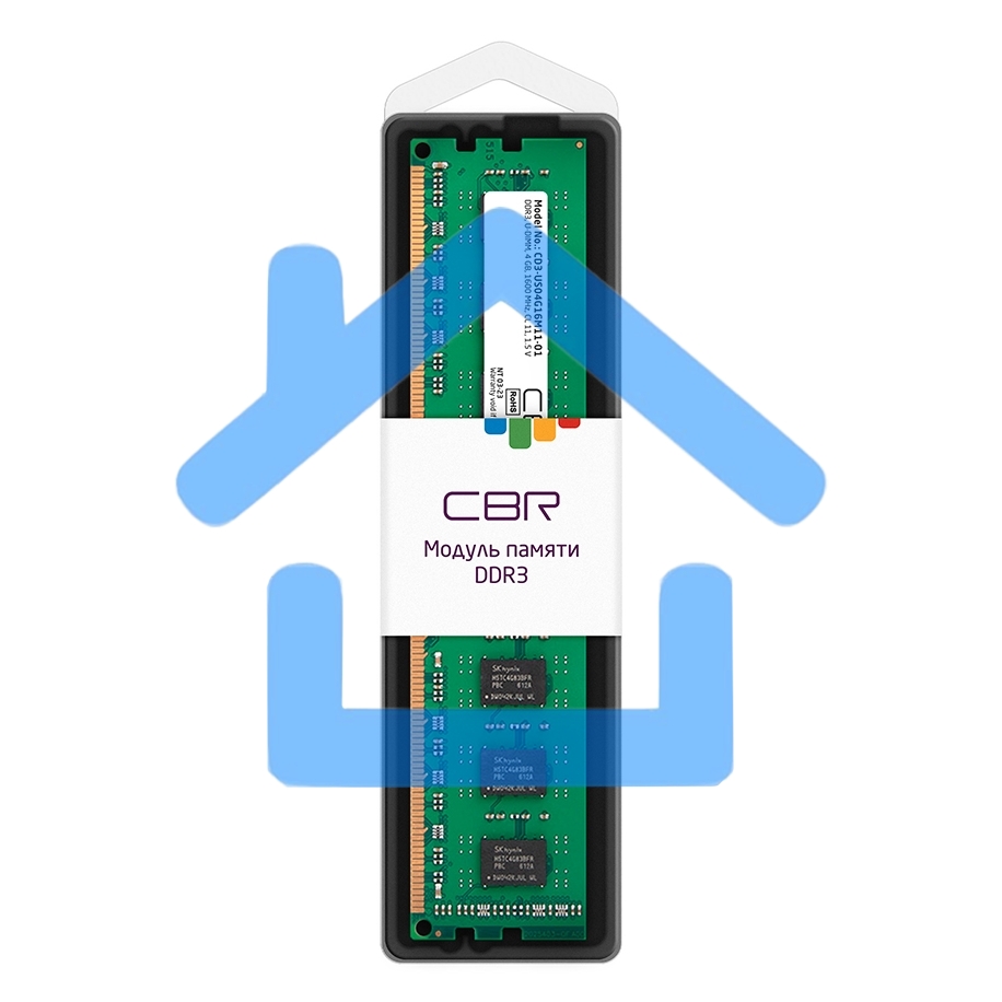 Оперативная память CBR, DDR3, 4Gb (1x4 Gb), 1600 MHz, CL11, DIMM